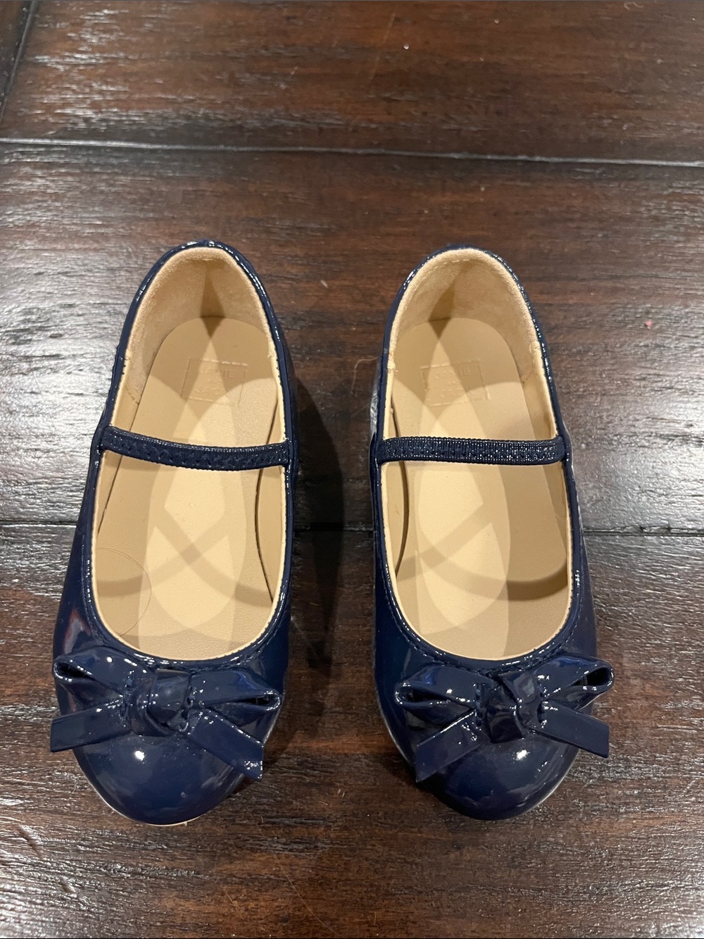 Janie and Jack Girls Navy Patent Mary Jane Flats with Bow